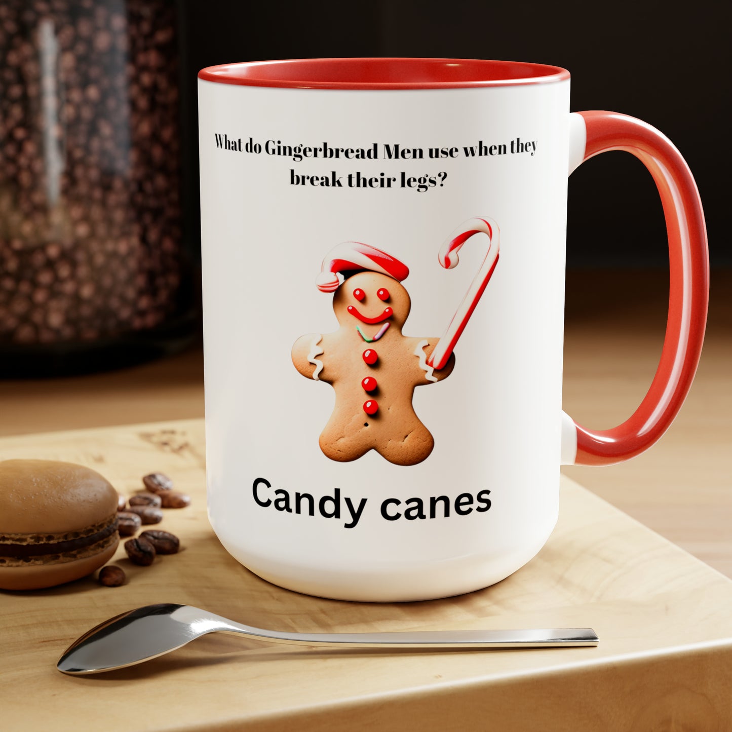 Gingerbread cane Christmas Dad Joke Mug